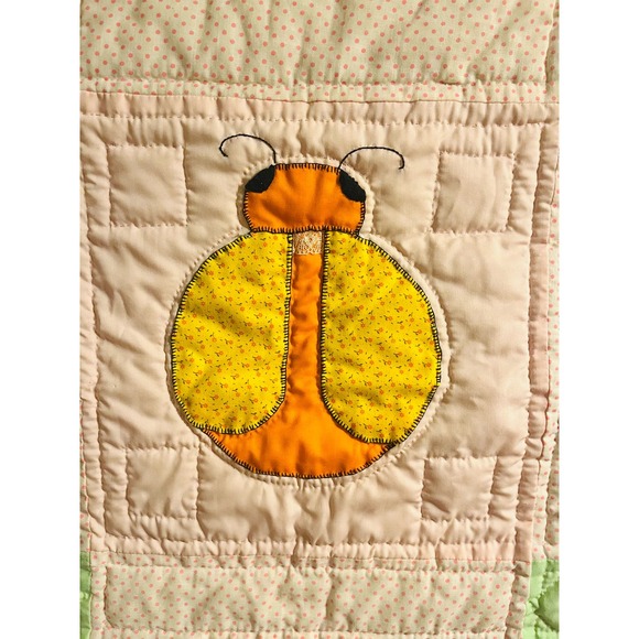 Handmade Vintage adorable Ladybug patchwork Quilt - Picture 8 of 15